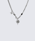 Silver Star Chain Necklace Punk Style Accessory