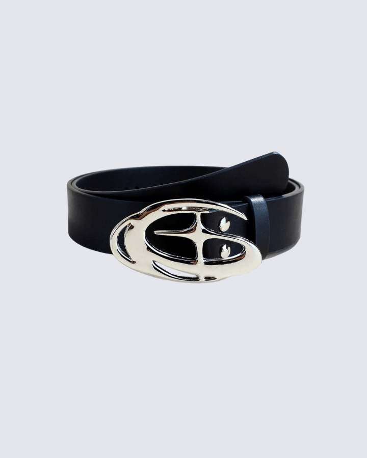 Unique Silver Buckle Design Belt