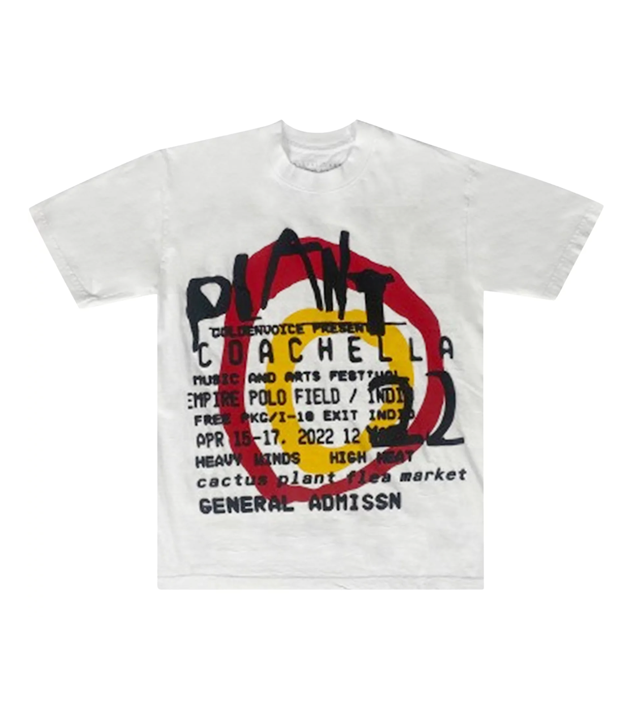 Coachella x CPFM Tee White Swirl Red/Yellow