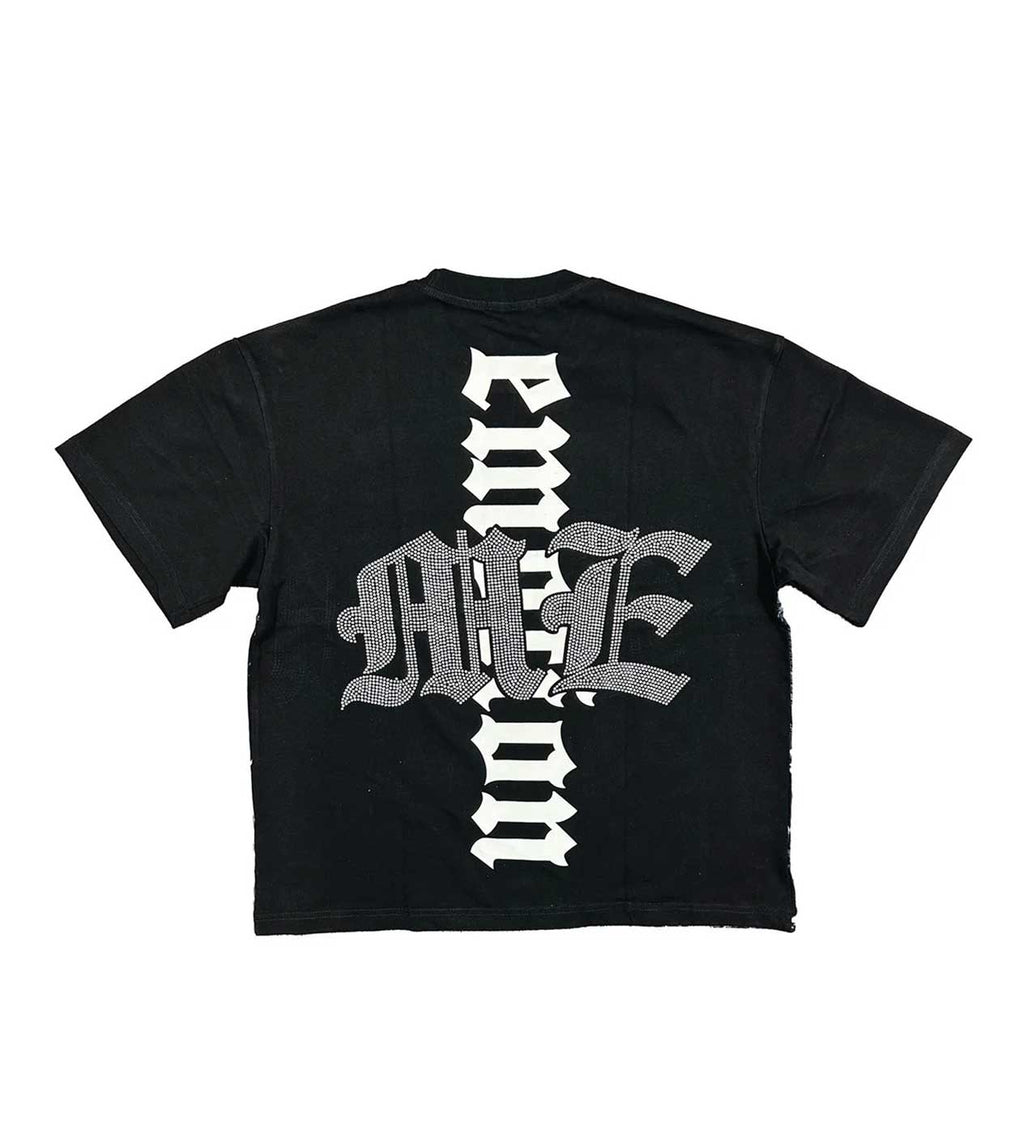 Mixed Emotions Astronaut Rhinestone Tee Black
