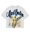 Mixed Emotions Blue Rhinestone Cropped Tee White