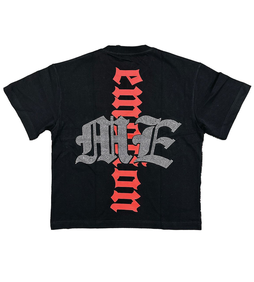 Mixed Emotions Octopus Rhinestone Tee Black